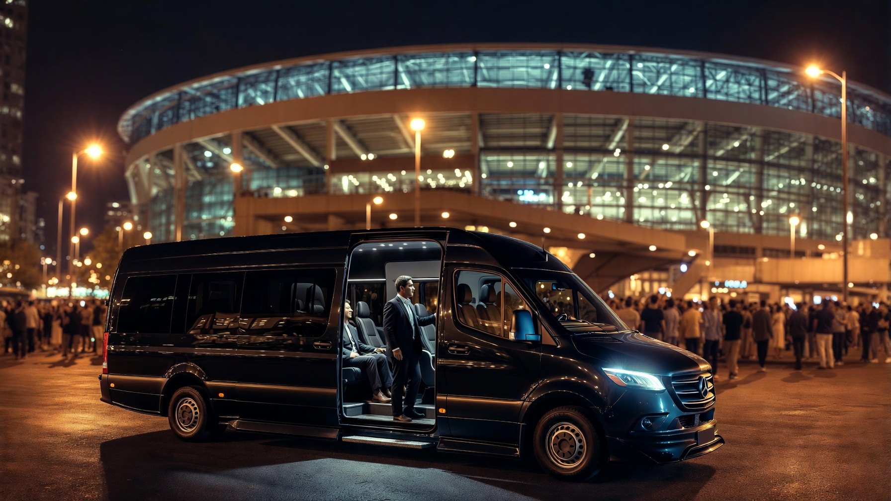 Black Sprinter at a Chicago arena after a concert
