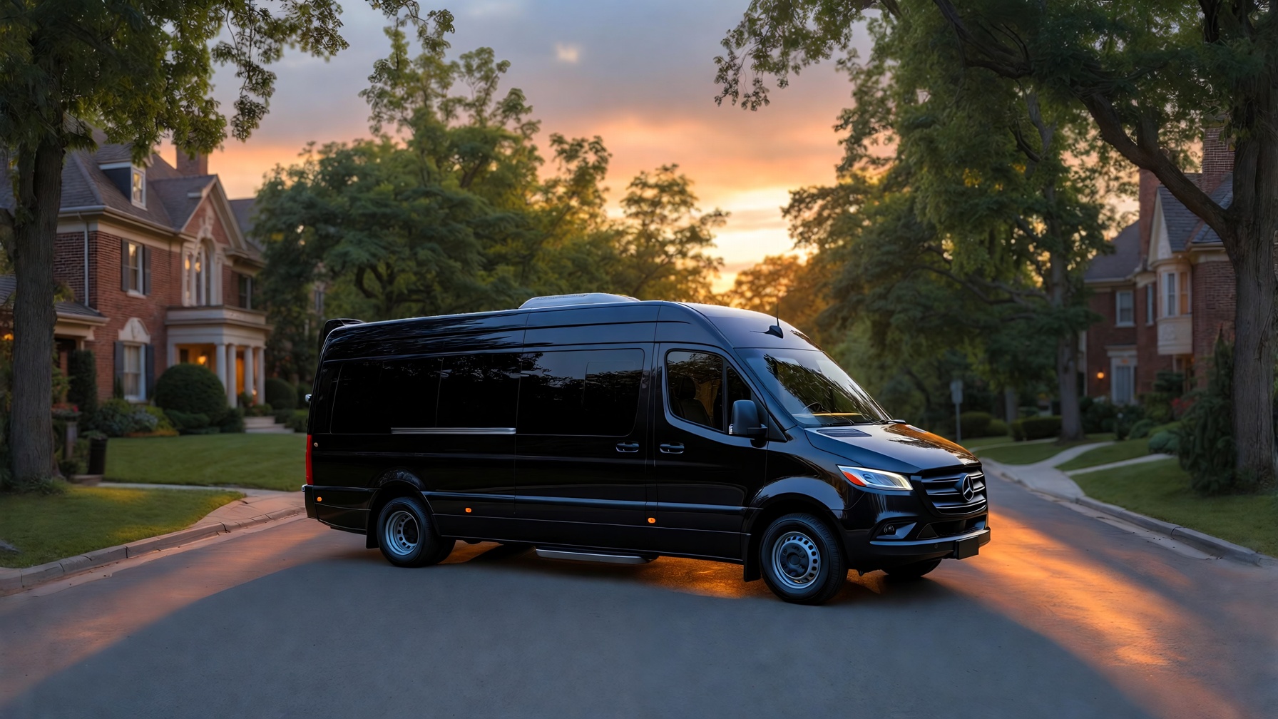 Black Sprinter on a North Shore estate drive